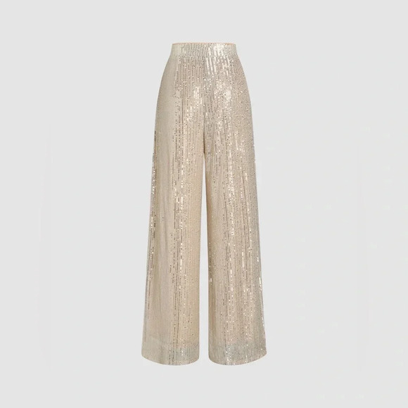 Cider Pants - CIDER SEQUINS MID WAIST STRAIGHT LEG TROUSERS